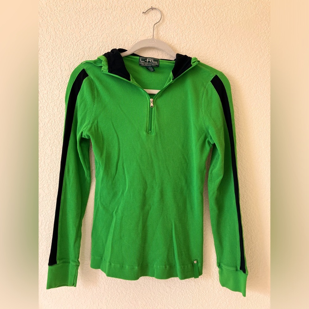 Lauren Ralph Lauren Active green/black zip up hoodie Medium used good condition